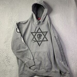 Rare Grey Mishka cyclops skull Star of David Skeleton hoodie XXL